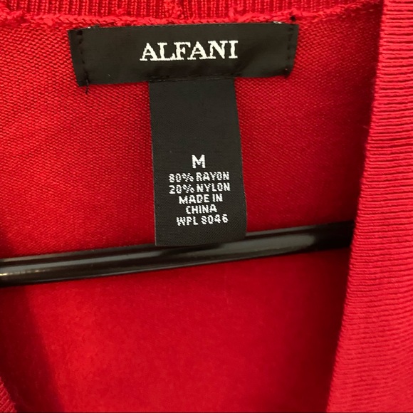 New ALFANI Womens Red Long Sleeve Open Cardigan - Picture 4 of 5